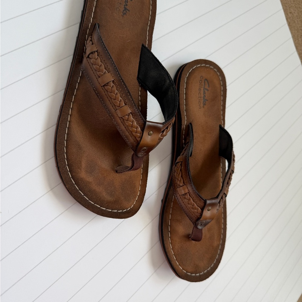 Clarks Tan Leather Sandals